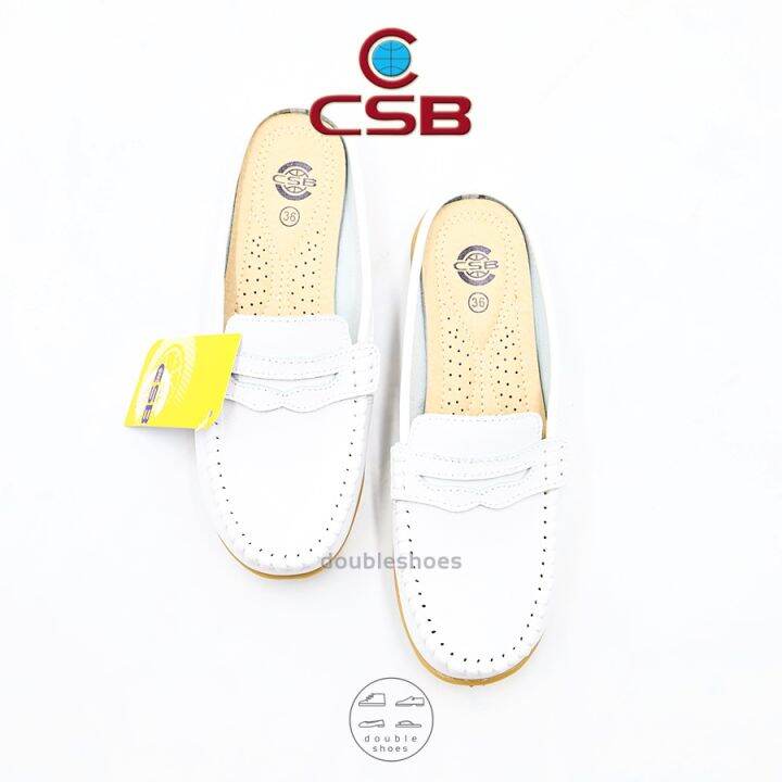 รองเท้าคัทชูเปิดส้น-รองเท้าเปิดส้นเพื่อสุขภาพ-csb-รุ่น-xx92-416-สีขาว-ไซส์-36-41