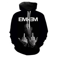 2023 New3D Eminem Hoodies เสื้อแขนยาวผู้ชายผู้หญิง Hoodie ฤดูใบไม้ร่วง Rapper 3D พิมพ์ Hooded แฟชั่นชายหญิงสีขาว Pullovers