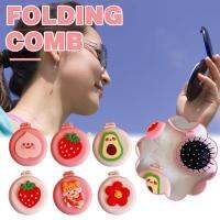 Mini Hairdressing Comb Airbag Cushion Comb Folding Massage Cute Comb Hair Brush Mirror Cartoon Portable B5X7