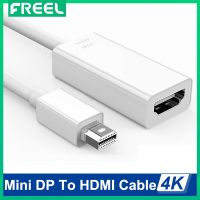 FREEL ไปยังสาย HDMI การเชื่อมต่อสัญญาณภาพในระบบดิจิทัลขนาดเล็กรองรับ4K 1080P สำหรับ Mac-Book Pro สมุดบันทึกอากาศ Mini DP กับอะแดปเตอร์ HDMI