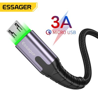 Essager Micro USB Cable 2.4A Fast Charger 3M Microusb Cable for Huawei Xiaomi LED Wire Android Phone Charging Data Cables Mobile Docks hargers Docks C
