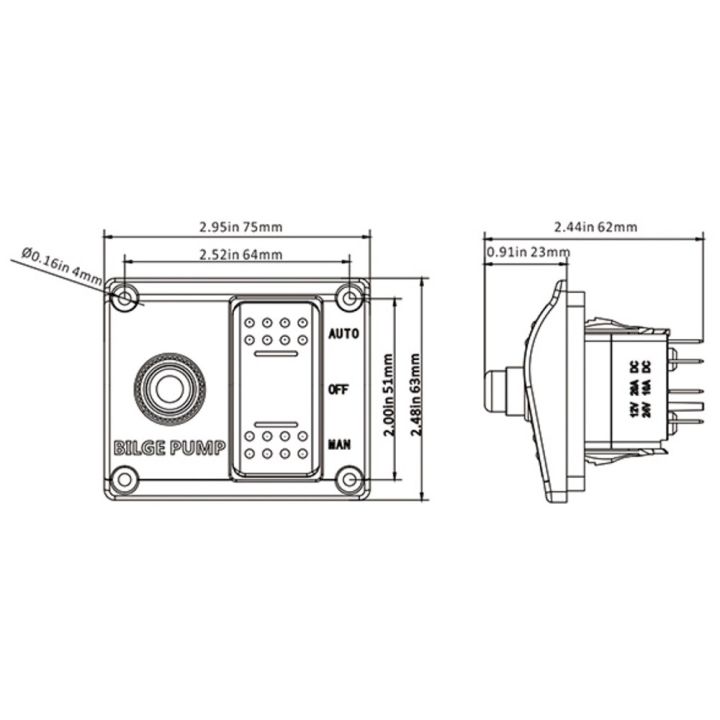 แผงสวิตช์ปั๊มสวิทช์อัตโนมัติ12v-24v-3ทางปั๊มน้ำท้องเรือชุดสัญญาณไฟ-led-สวิทช์ลูกลอยในตัวอัตโนมัติ-ปิด-คู่มือ