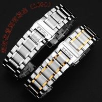 【Hot seller】 No. 5 solid steel belt seiko stainless butterfly buckle watch chain accessories 20 22mm male