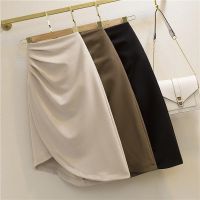 【CW】 Irregular Pleated Skirt for 2020 New Waist Sheath Fashion Mid-Length One-Step Mujer Faldas