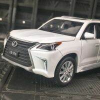 [AhQ ornaments] 1:32แบบจำลอง Lexus LX570รถออฟโรดโลหะผสมโมเดลรถยนต์เสียงและแสงดึงถอยหลังเครื่องประดับโลหะของเล่นสำหรับเด็ก39; S