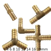 ☃♤ Brass Barb Pipe Fitting 2 3 4 way brass connector For 4mm 5mm 6mm 8mm 10mm 12mm 16mm 19mm hose copper Pagoda Water Tube Fittings