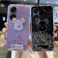 เคสโทรศัพท์ใหม่สำหรับ OPPO A98 A78 ฝาครอบ ประกายดวงจันทร์ซิลิโคนนิ่มใสเรืองแสงรูปหมีการ์ตูนสำหรับ OPPO A98 เคส