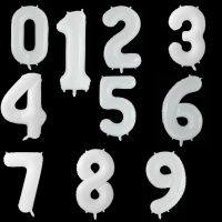 40นิ้วขนาดใหญ่สีขาวสีดำจำนวนฟอยล์บอลลูน0 1 2 3 4 5 6 7 8 9ลูกตกแต่งงานเลี้ยงวันเกิดแต่งงาน Ballon ฮีเลียม G Lobos