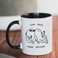 Less Egos More Amigos Mug 11oz Ceramic Funny Home Coffee Couple mug