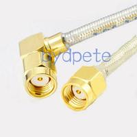 1pce RP-SMA Male jack to RP-SMA Male Right angle RG402 0.141 Silver Cable Semi-rigid Flexible Pigtail 4inch 20M RF Connector