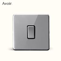 Avoir Lighting Push Button SwitchEurope Standard Wall Power Socket Luxury  Silver Stainless Steel Panel Type-c Charging Outlets