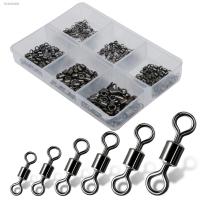 ┋﹍ 150pcs/1box 6 Size Fishing Swivel Solid Connector Ball Bearing Snap Fishing Swivels Rolling Stainless Steel Bead Fish Tackle Box