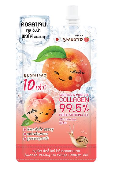 ซื้อที่ไหน (กล่องX6ซอง) Smooto Peachy Ice White Collagen Gel สมูทโตะ พีชชี่ ไอซ์ ไวท์ คอลลาเจน เจล 40กรัม