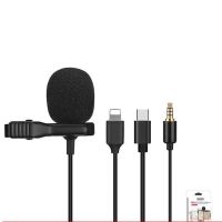 Wired Microphone USB Condenser Mic Computer Microphone Recording Type-C Mobile Phone Camera Interview Live Broadcast Collar Clip