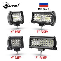 หลอดไฟหน้ารถ Nlpear ไฟ LED Flood Combo สปอตไลท์แอลอีดีบาร์ออฟโร้ด12V 24V สำหรับรถบรรทุกรถยนต์ SUV 4WD 4X4เรือ ATV Barra LED ไฟหน้า