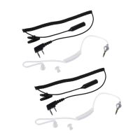 2X 2-Pin PTT Mic Headset to 3.5mm Air Acoustic Tube Earpiece for Baofeng UV-5R 888S