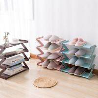 Multi-Layer Z-Shaped Shoes Rack Entrance Hall Stainless Steel Storage Shelf For Shoes Book Home Shoe Storage Rack Removable