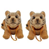 2X Car Bobbing Head Tiger Shape Nodding Dog Decor