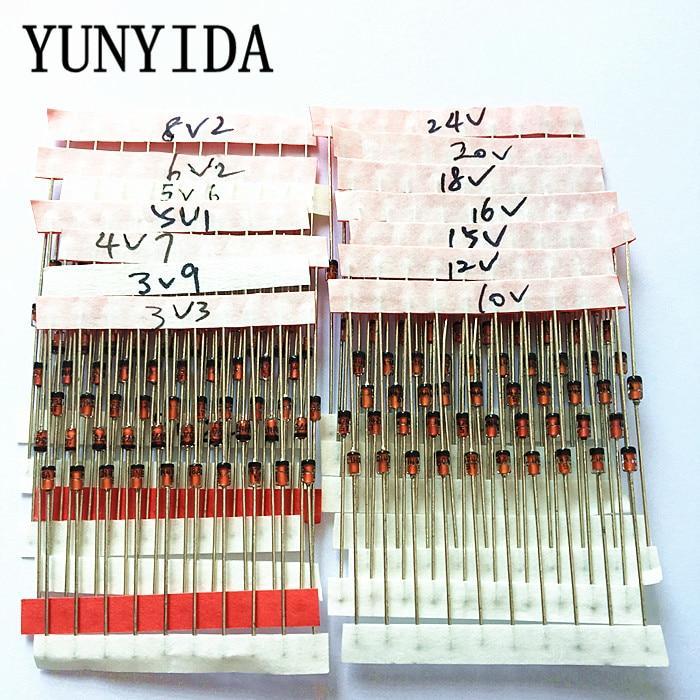 14values-10pcs-140pcs-1w-zener-diode-kit-do-41-3-3v-30v-component-diy-kit-free-shipping-health-accessories