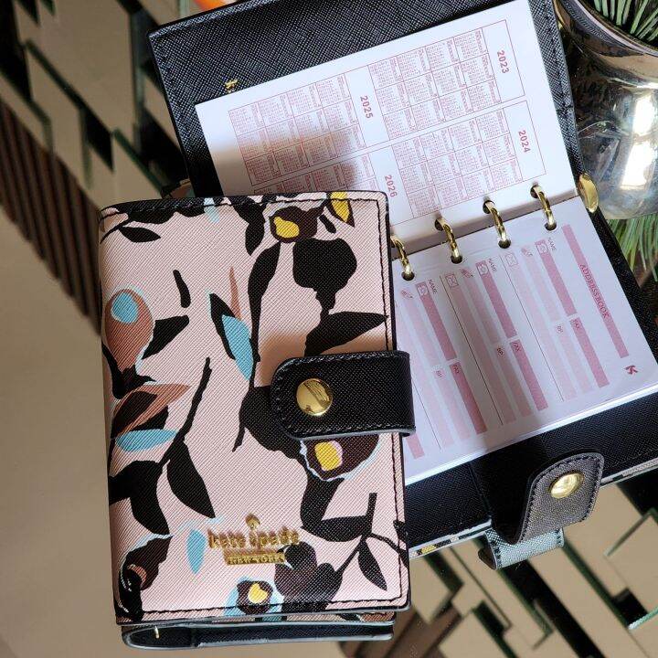 Original Kate Spade New York 2023 2026 Black Leaves Design Planner