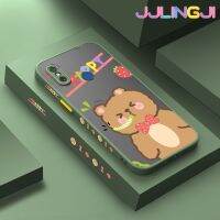 Jlingji เคสสำหรับ Xiaomi 8 9 5X เคส A1รูปโบว์หูกระต่ายลายการ์ตูนหมีบางดีไซน์ใหม่ด้านข้างกันกระแทกมีน้ำค้างแข็งโปร่งใสแข็งเคสมือถือป้องกันกล้องคลุมทั้งหมด Softcase