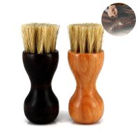 Mini Gourd Pig Bristle Shoes Brush Polish Bristle Hair Buffing Brush Wooden Handle Shoes Oil Brush Home Bathroom Cleaning Tools Shoes Accessories