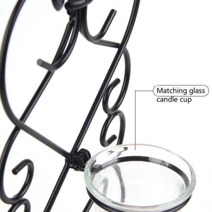 home-decor-candle-holder-wrought-iron-foldable-anti-rust-retro-for-living-room-hotel-wedding-bedroom