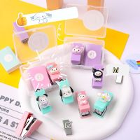 Sanrio Mini Stapler Set School Supplies Cute HelloKitty Cartoon Paper Binder Staples Stationery Kawaii Office Binding Tools Staplers Punches