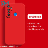 YiaMia เคสโทรศัพท์ซิลิโคนเหลวขอบสี่เหลี่ยมตรงสำหรับ Realme 5 5i 6i 5วินาทีเคสใส่โทรศัพท์เนื้อนิ่ม C3พร้อมการป้องกันคลุมทั้งหมดกล้องในขายดีฝาครอบโทรศัพท์ด้านในมีกำมะหยี่