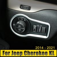 สำหรับ Jeep Cherokee KL 2014 2015 2016 2017 2018 2019 2020 2021โคมไฟไฟตัดหมอกไฟหน้ารถชิ้นส่วนตกแต่งส่วนครอบแผงปรับสวิตช์ปุ่ม