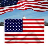 Candiway 90 x 150 cm American US Vivid Color and UV Fade Resistant Canvas Header Double Stitched USA Flags with Brass Grommets