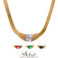 【CC】❏■□ Corinada Yhpup CZ Stone  Gold Collar Jewelry