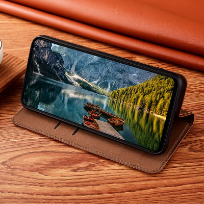 เคส HOt2023NewPhone สำหรับ Samsung Galaxy J2 J3 J4 J5 J7 J8 Plus Core 2017 2018 Crazy Horse หนังแท้ฝาครอบแม่เหล็กแบบพลิกได้