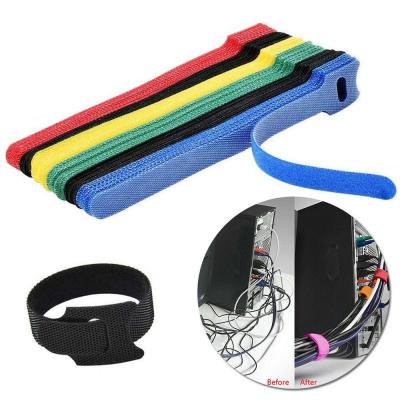 50pcs T-type Cable Tie Wire Nylon Strap Hook Loop Reusable Cord Organizer Wire Colorful Data Cable Power Cable Tie Straps Adhesives Tape