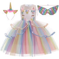 LZH Girl Costumes Kids Unicorn Formal Pageant Princess Gown Cosplay Dresses Childrens Evening Party Dress Carnival 3-10 Years