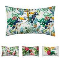 【LZ】 Nordic Decor Style Tropical Plants Toucan Flamingo Long Waist Pillow Case Sofa Car Decorative Rectangle Cushion Cover 30x50cm