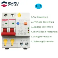 40A 2P AFDD AFCI Arc Fault Protector Dector Circuit Breaker Interrupte เกินพิกัด Earth Leakage Short Circuit Voltage Protection-WIOJ SHOP