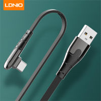 LDNIO 1/2เมตร90องศา Fast Charging สาย Usb USB C Quick Charging สำหรับ iPhone Cable Nylon Braided Data Cable