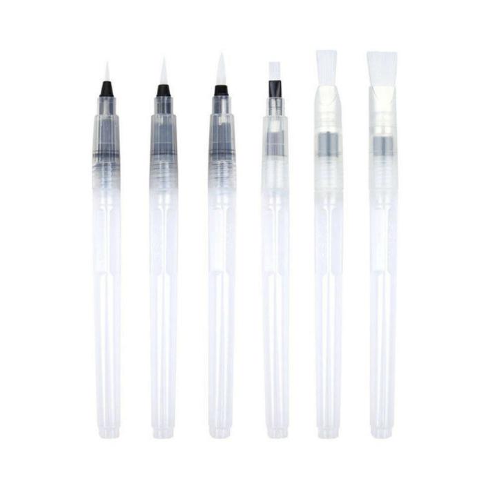 6ชิ้น-เซ็ตสีน้ำปากกาหัวนุ่มแปรงเติมปากกาสำหรับวาดภาพวาดศิลปะการประดิษฐ์อักษรอุปกรณ์-p2c5