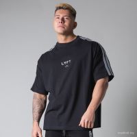 Summer Fitness For Men Short Sleeved Street Wear Casual Fashion Sports T-Shirt Cotton Round Neck Clothing Man Bodybuilding Tee