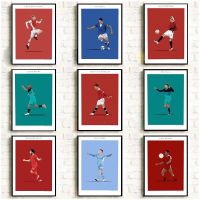 ○✵ ที่มีชื่อเสียงฟุตบอล Star Soccer Player โปสเตอร์พิมพ์ผ้าใบภาพวาด Street Pop Sport Wall Art ภาพ Nordic Home Decor แฟนของขวัญ