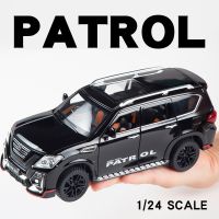 1/24 Patrol Off-road SUV Alloy Model Car Diecast Scale Vehicle Toy Models Collectible Iron Toy Car Sound Light Car Toys For Boys Die-Cast Vehicles