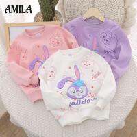 AMILA เสื้อยืดแขนยาวสำหรับเด็ก,เสื้อกันหนาวแฟชั่นการ์ตูนน่ารักใหม่