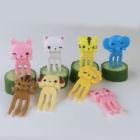 6-16pcs Animal Farm Dinosaur Fruit Fork Mini Cartoon Children Snack Cake Dessert Pick Toothpick Bento Lunches Party Decoration