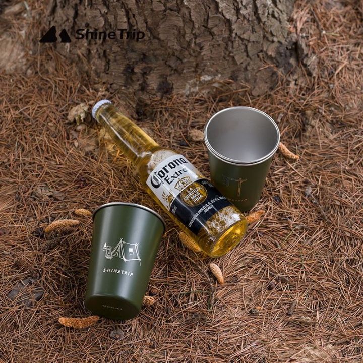 camping-mug-แก้วสเตนเลส-350-ml-ช่วยรักษาอุณหภูมิ-ร้อนเย็น-1ชุด-4-ใบ