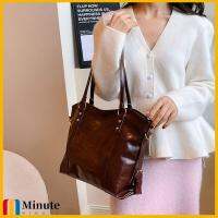 MINUTE จุได้มาก กระเป๋าถือหนัง PU พร้อมสายคล้องไหล่ มัลติฟังก์ชั่ กระเป๋า Crossbody ถุงเก็บสัมภาระ กระเป๋าโท้ท