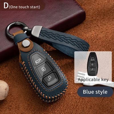 Leather Car Remote Key Cover Case For Ford Focus 3 4 ST Mondeo MK3 MK4 Fiesta Fusion Kuga 2013 2014 2015 2017 2018