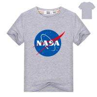 NASA R โลโก้ Vintage Look Space Boys Cotton T-Shirt เสื้อผ้าแขนสั้น