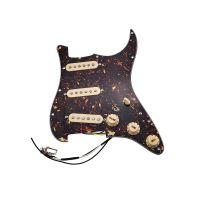 WK-Pickups Guitar Alnico 5 Pickups SSS Single Coils Pickups Loaded Pickguard /Yellow Pickup Covers Set