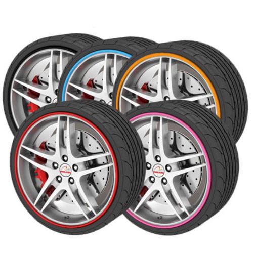 Citroen DS3 Orange Rimblades Alloy Wheel Edge Ring Rim Protectors Tyres Tire Guard Rubber Moulding 